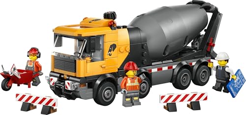 LEGO City Cement Mixer Truck Toy - Educational Construction Site Vehicle Model w/ 3 Minifigures, Rotating Drum & Pouring Function - Birthday Gift Idea for 7+ Year Old Boys - 60478 10