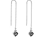 Handcrafted Spiral Heart Earrings in Silver Tone