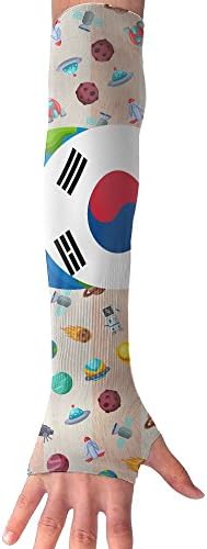 South Korea Flag Beach Sunset Holiday UV Protection Arm Sleeves Fitness Towel Sports Sun Sleeves Arm Sports Towel Cooling Ability
