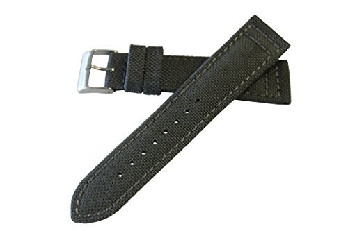 22mm Gray Genuine Cordura Hadley Roma Padded Stitched Watch Band Strap MS850