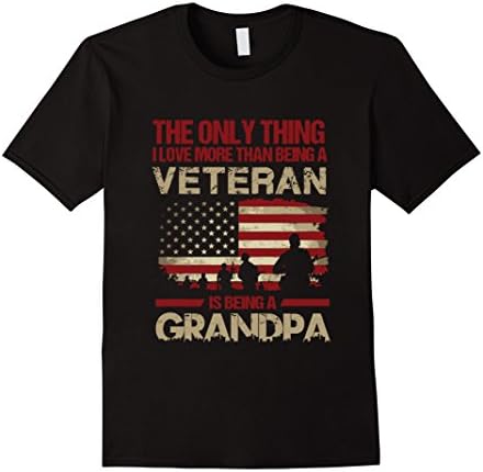 Men's Love More Than Being A Veteran Is Being A Grandpa Shirt XL Black