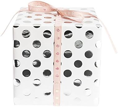 Paper Poetry 99001.62.53 Iridescent White Dots Wrapping Paper 70 x 200 cm Silver