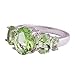 Psiroy 925 Sterling Silver Plated Created Green Amethyst Filled 5 Stone Engagement Ring Band Size 11