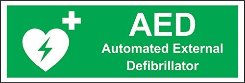 Aed Automated External Defibrillator Safety Sign - 3X12 Inch