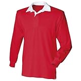 Front Row Mens Long Sleeve Sports Rugby Shirt - Large / Chest 40 - 42in - Red