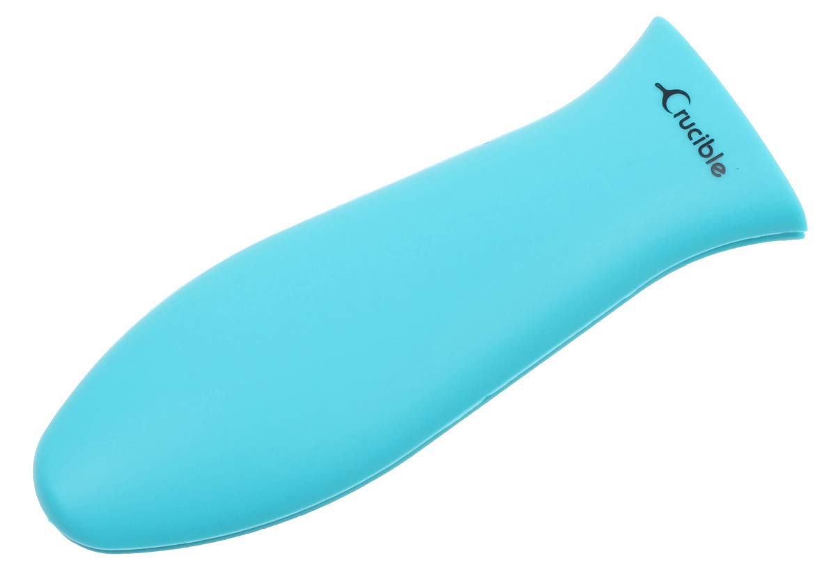 Silicone Hot Handle Holder, Potholder (Small Turquoise) for Cast Iron Skillets, Pans, Frying Pans & Griddles, Metal and Aluminum Cookware Handles - Sleeve Grip, Handle Cover