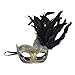 Masquerade Mask, Coxeer Venetian Mask Mardi Gras Mask Halloween Costume Feather Mask
