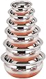 ROYAL SAPPHIRE Stainless Steel Copper Bottom Handi Pot 6 Piece Set With lids and Free Serving Spoon