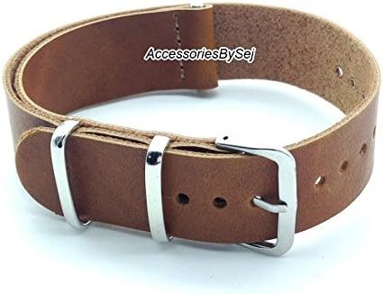 G10 NATO MOD PU LEATHER WATCH STRAP, Choice of Styles & Sizes - Presented with a FREE Luxurious AccessoriesBySej ® TM Gift Pouch/Bag