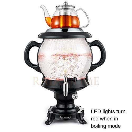 The ORIGINAL RAYA Glass Electric Samovar & Modern Tea Maker, Black| 4.5 Ltr/155 oz | Persian Samovar |Russian Samovar | Turkish Samovar - Thumbnail 3