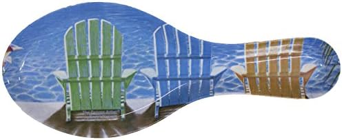 Nautical Decoration - Brightly Colored Spoon Rest With Beach Scene (Chairs)