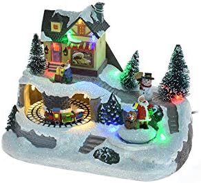 Girm P4063062 Carillon Villaggio Natale Animato Con Led Ed Effetti Musicali 21x13xh17 Cm Decorazione Natalizia Addobbo Di Natale Amazon It Illuminazione