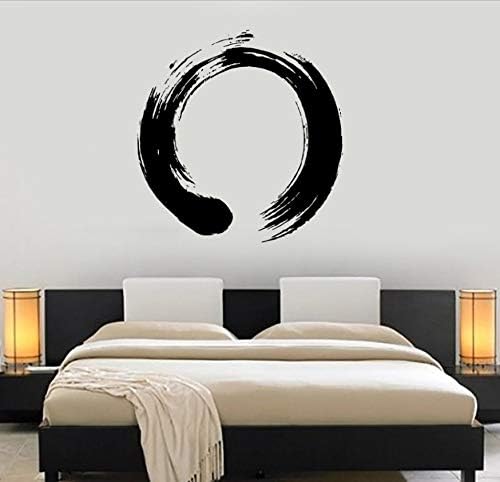 Personlichkeit Muster Vinyl Wandtattoo Yoga Wand Kreis Enso Zen Kalligraphie Japan Nirvana Aufkleber Fur Wohnzimmer Schlafzimmer 57x58 Cm Amazon De Kuche Haushalt