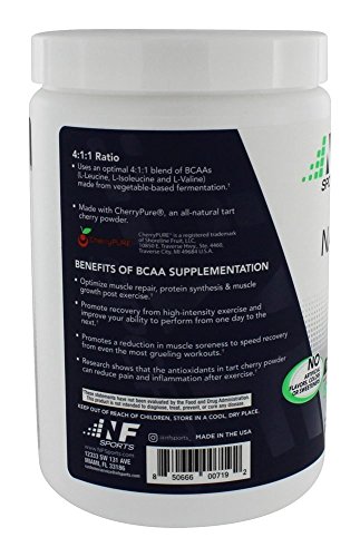NF Sports Natural Amino - Post-Workout Recovery Drink Mix Made With Vegetable-Based BCAAs - Promotes Muscle Tissue Repair - Fruit Punch Flavor - 100% Satisfaction Guaranteed