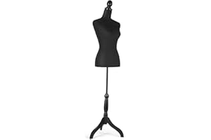 DRDINGRUI Female Mannequin Torso with Stand, Height Adjustable from 52'' to 67'' Dress Form with Tripod Base for Dress Jewelry Display