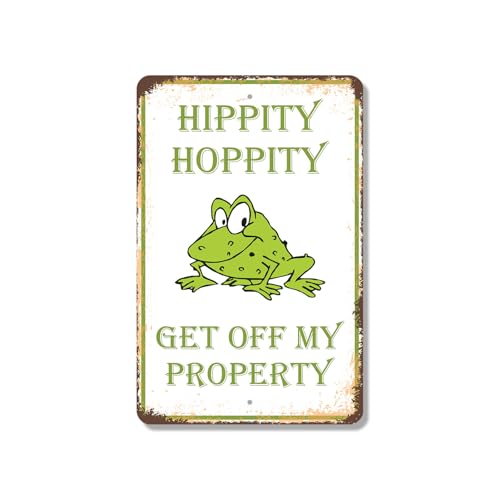 Hippity Hoppity Get Off My Property 8 Inch x 12 Inch Novelty Plastic Sign Durab…