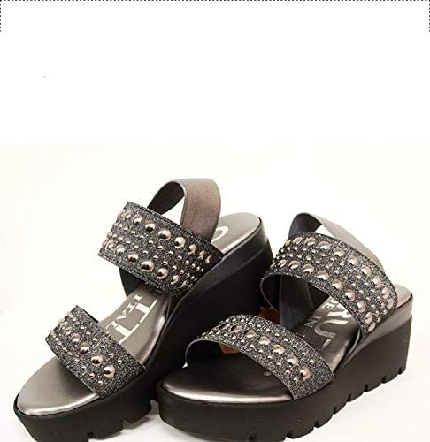 Amazon チェルッティ ウェッジソールサンダル レディース 38 24 0cm Pewter ファッションサンダル