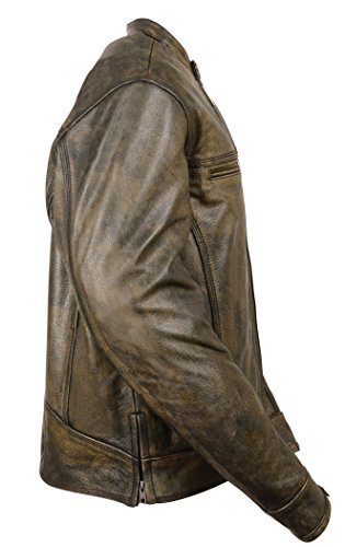 Milwaukee Men's Distressed Scooter Jacket (Brown, Medium)