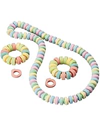 Kidsco - Collar de caramelos elástico – Pack de 12 coloridos sabores de frutas para fiestas favoritos, decoración de tartas, suministros o dulces para Halloween, Navidad, baby showers