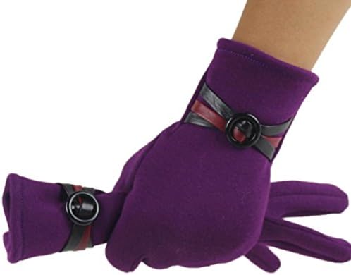 Women Warm Soft Wrist Thick Mitten,Dreamt Full Finger Touch Screen Gloves (Purple)