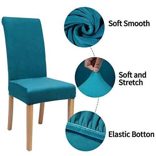 Colorxy Velvet Spandex Chair Covers for Dining Room Set of 4, Soft