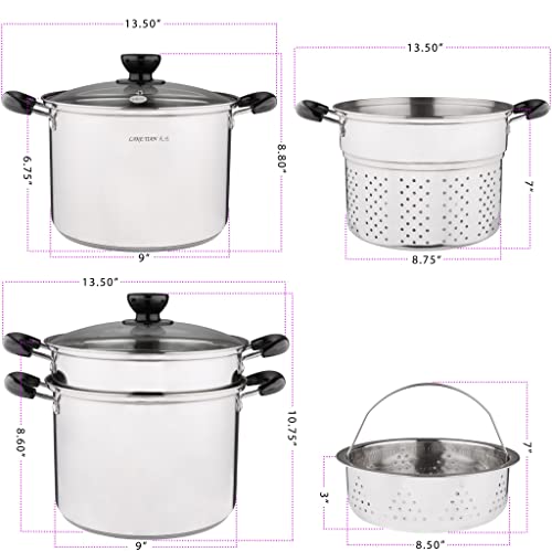 Lake Tian Stainless Steel Pasta Pot With Strainer Insert 4pc 10 Quart