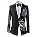 Cloudstyle Men's 2-Piece Suit Casual One Button Slim Fit Blazer Stylish Sport Coat & Trousers,Black,X-Large