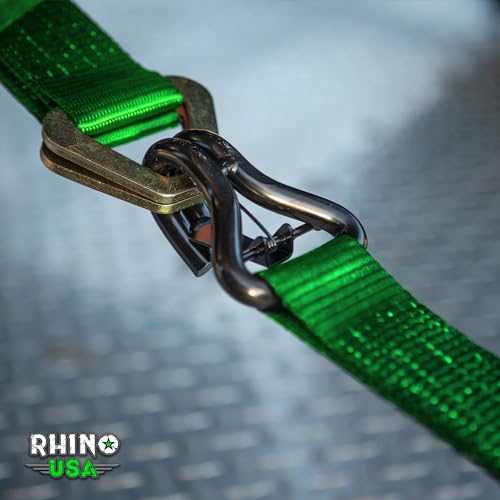 Rhino USA Ratchet Tie Down Straps (4PK) 1,823lb Guaranteed Max Break