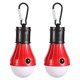 Doukey LED Camping Light [2 Pack] Portable LED Tent Lantern 4 Modes for Backpacking Camping Hiking Fishing Emergency Light Battery Powered Lamp for Outdoor and Indoor (Red)