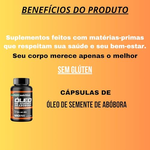 Kit 2 Potes Óleo de Semente de Abóbora 240 Capsulas Softgel Saúde Homem Zuchetti Nutrition
