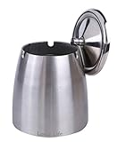 LOTUS LIFE Ashtray with lid for cigarettes windproof stainless steel outdoor indoor (Medium)