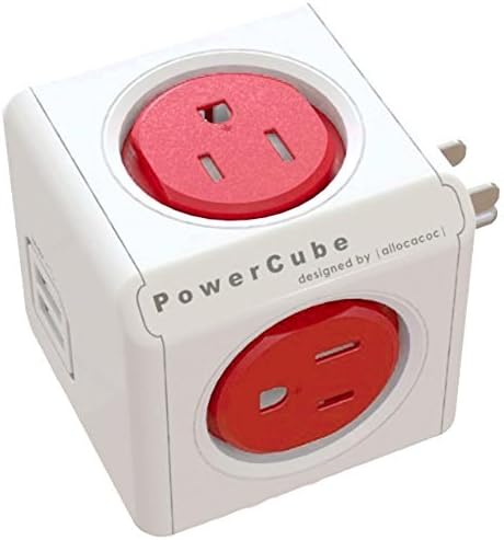 PowerCube [Newest Version] USB, Surge Protector, Electric Outlet Wall Adapter Power Strip with 4 outlets, Dual USB Port 4220RD/USOUPC