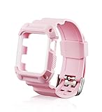MAIRUI 38mm Watch Band for Apple Watch Series 2, Rugged Protective Resilient Shock Sport Band with Case for Apple iWatch Nike+, Series 2, Series 1, Sport, Edition (38mm Pink) (Wireless Phone Accessory)