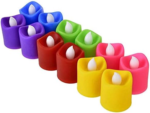 SheKnows Multicoloured Battery Operated Led Tealight Candles for Diwali/Dhasara/Christmas Decoration (Pack of 6)