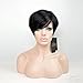 VRZ Human Hair Short Silky Straight Wigs Grade 6A Brazilian Hair None Lace Wigs Color 1B (PX1613)