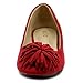 Ollio Women's Shoe Faux Suede Flower Ribbon Ballet Flat