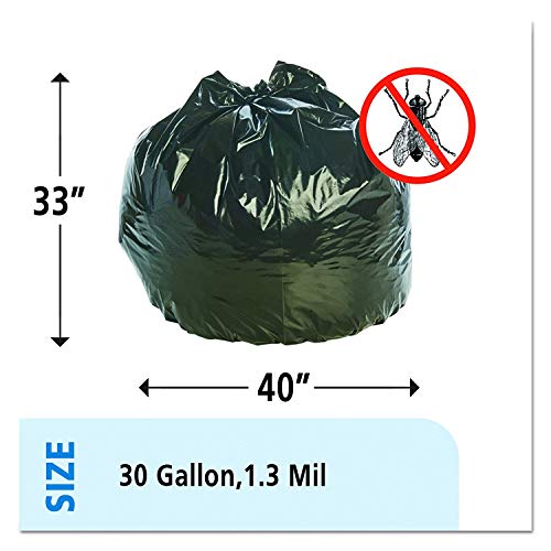 Insect-Repellent Trash Bags - 33 gal - 1.3 mil - 33" x 40" - Black - 10/Box / 2 Pack