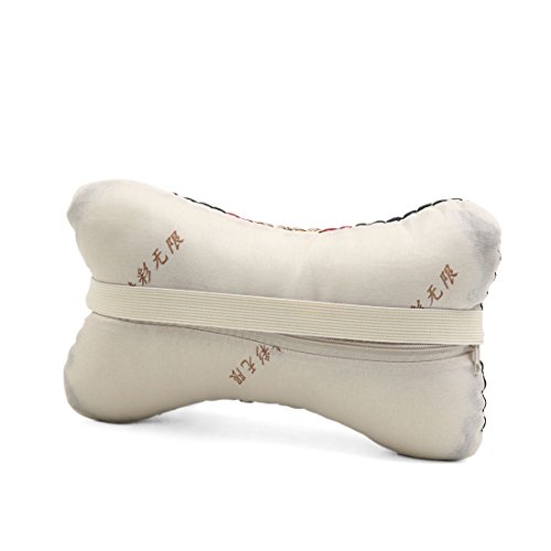 uxcell Bone Shaped Car Seat Headrest Pillow Travel Head Neck Rest Support Cushion Pad