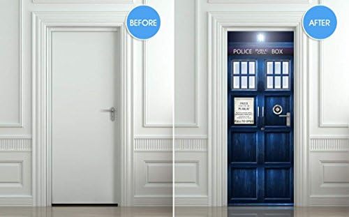 Wall Door LAMINATED STICKER Police Call Box kiosk poster, mural, decole, film 30x79" (77x200 Cm)