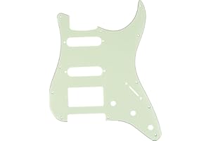Musiclily Pro 11-Hole Modern Style Strat HSS Pickguard for American Stratocaster Guitar, 3Ply Mint Green