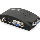 eSynic CCTV Camera BNC S-Video VGA to VGA Converter Box PC to TV VGA Input to VGA Output Laptop Computer Monitor Converter Adapter for DVR DVD Player Support PAL NTS