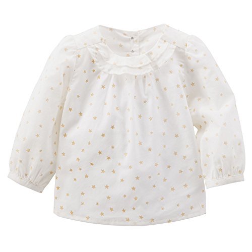 OshKosh B'gosh Baby Girls' Sparkle Star Ruffle Top - Ivory - 0-3 Months