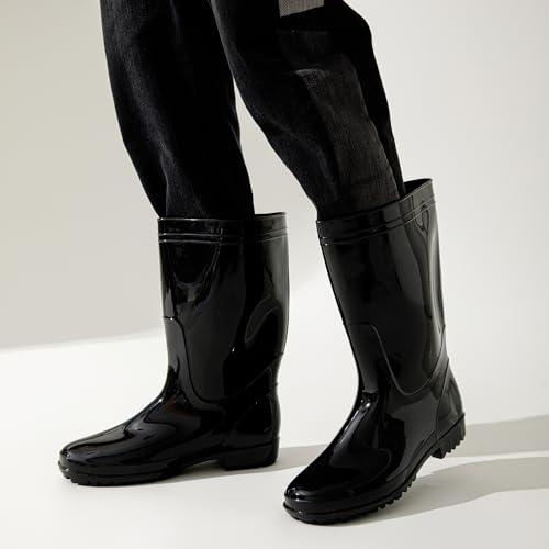 JOMIX Botas de Agua para Hombre Caña Media PVC Goma Botines de Lluvia Impermeable Antideslizante Ligeras Cómodas para Jardín Trabajo Pesca Acampada