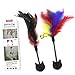 ZC GEL Feather Cat Toys (2 Pcs),Cat Selfie Stick Phone Attachment with Reusable and Removable Damage Free with all cellphone,Funny Feather Wand and Bells Attract Cat’s Attention to Take Photo or Sport