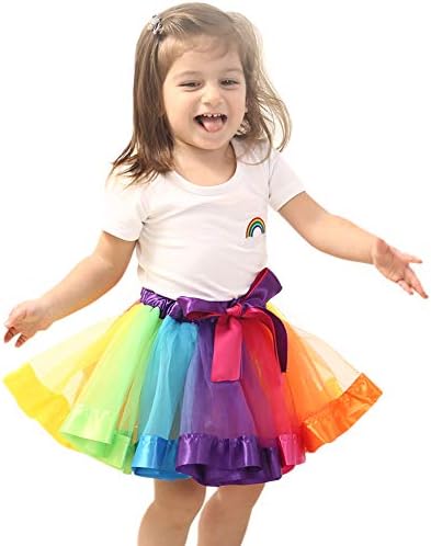 Baby Girls Birthday Christmas Festival Party Dress Rainbow Dance Skirt
