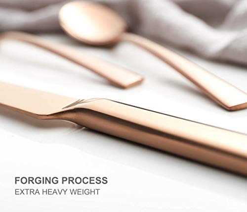 image for OMGard Rose Gold Dinner Knife Set, 6 Piece Premium Carbon Stainless St