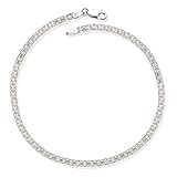 Jewelryweb Italian 925 Sterling Silver 10-inch 3.5mm Bismark Anklet - Lobster-claw