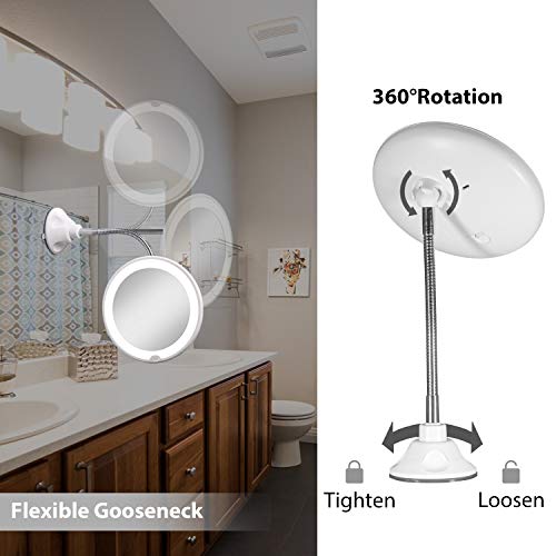 wobsion Magnifying Mirror with Light, Flexible Gooseneck Lighted