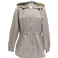 Bernardo Ladies Jacket Back Ruffle Hem (Beige, X-Large)