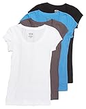 2 or 4 Pack Active Basic Women's Short Sleeve Scoop Neck Tees